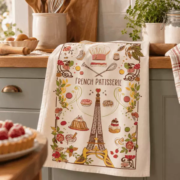 Tea towel La pâtissiere Ecru 48 x 72