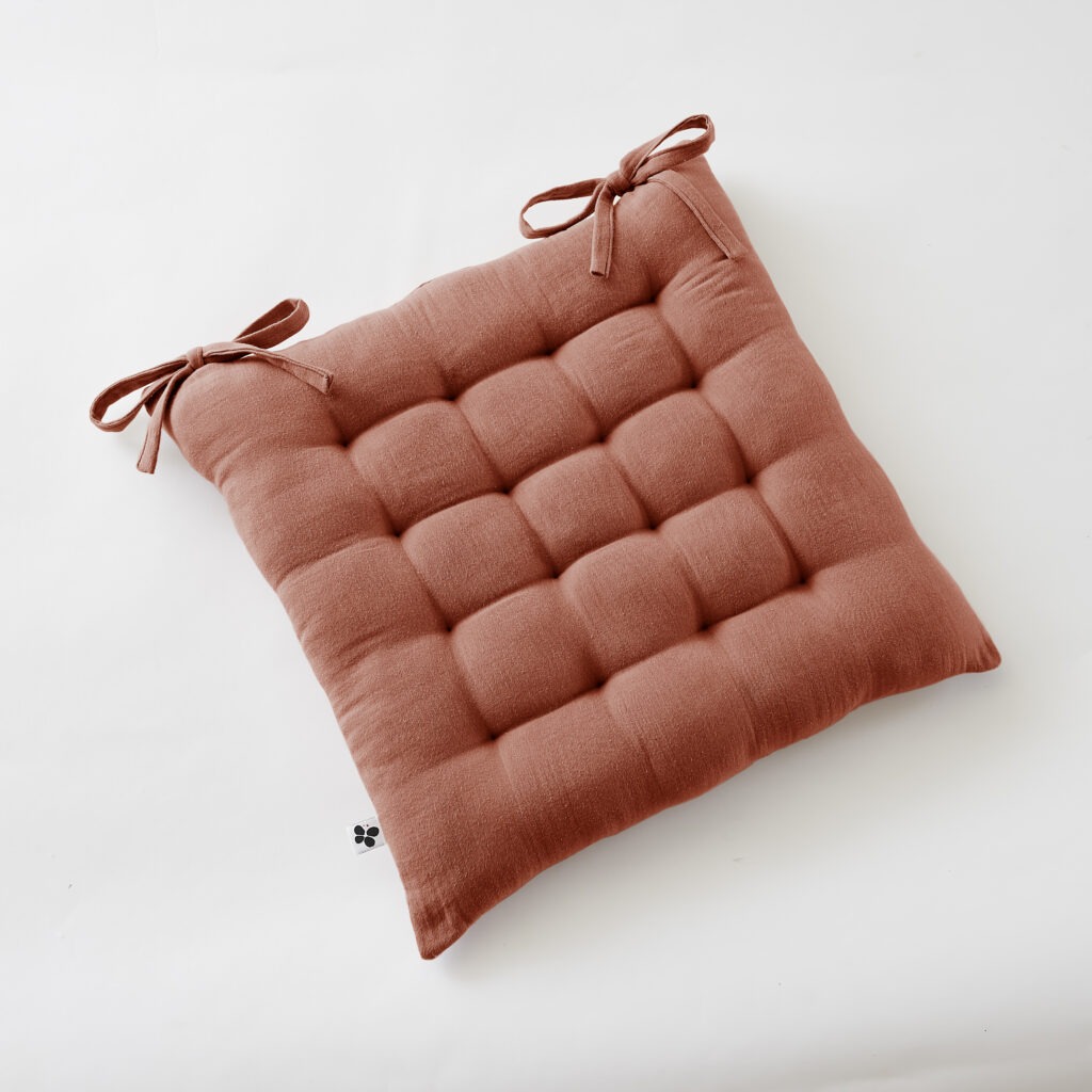 assise de chaise coton couleur terracotta