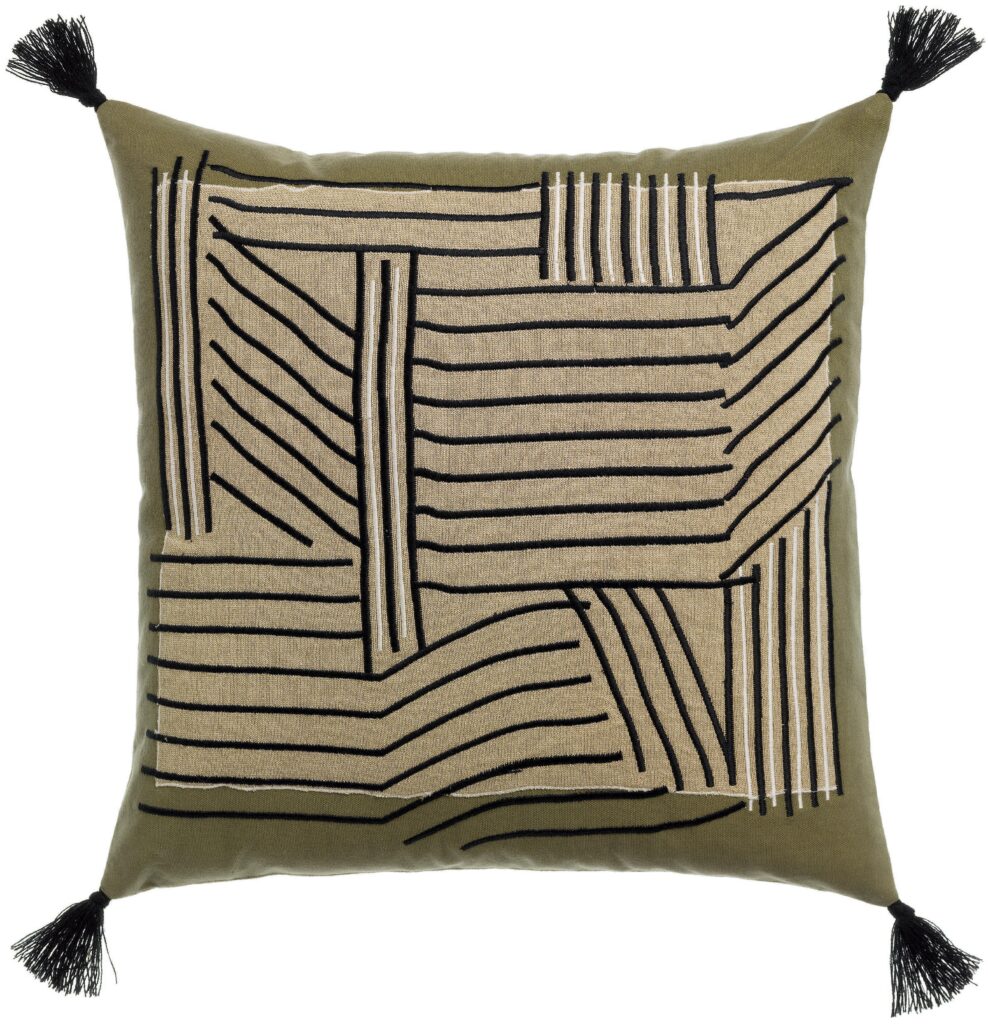 Kori cushion with embroidery, colour « cedar »