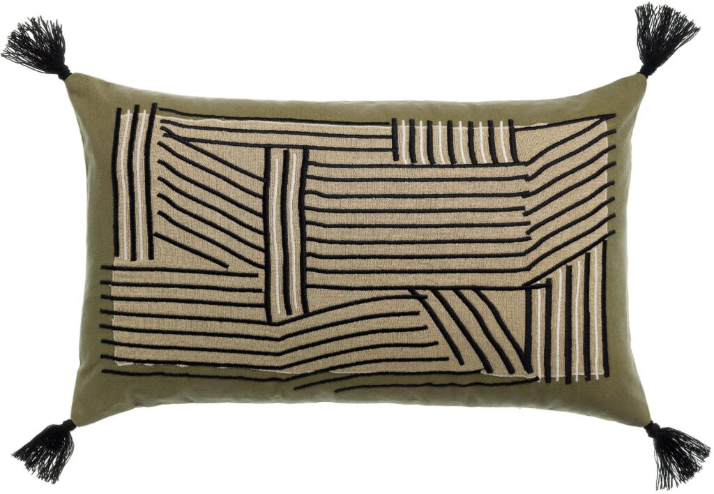 Kori cushion with embroidery, colour « cedar »