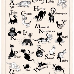 Torchon Dubout Abécédaire Ecru 48 X 72