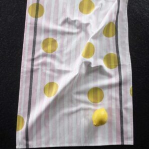 Torchon rayé Citron 50 x 70 - Jaune