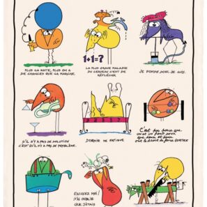 Torchon Shadoks Les devises Ecru 48 x 72