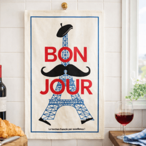 Torchon Bonjour Ecru 48 x 72