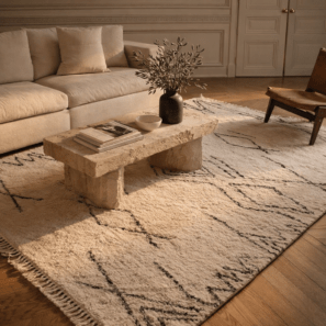 Tapis Crimble Ivoire coton