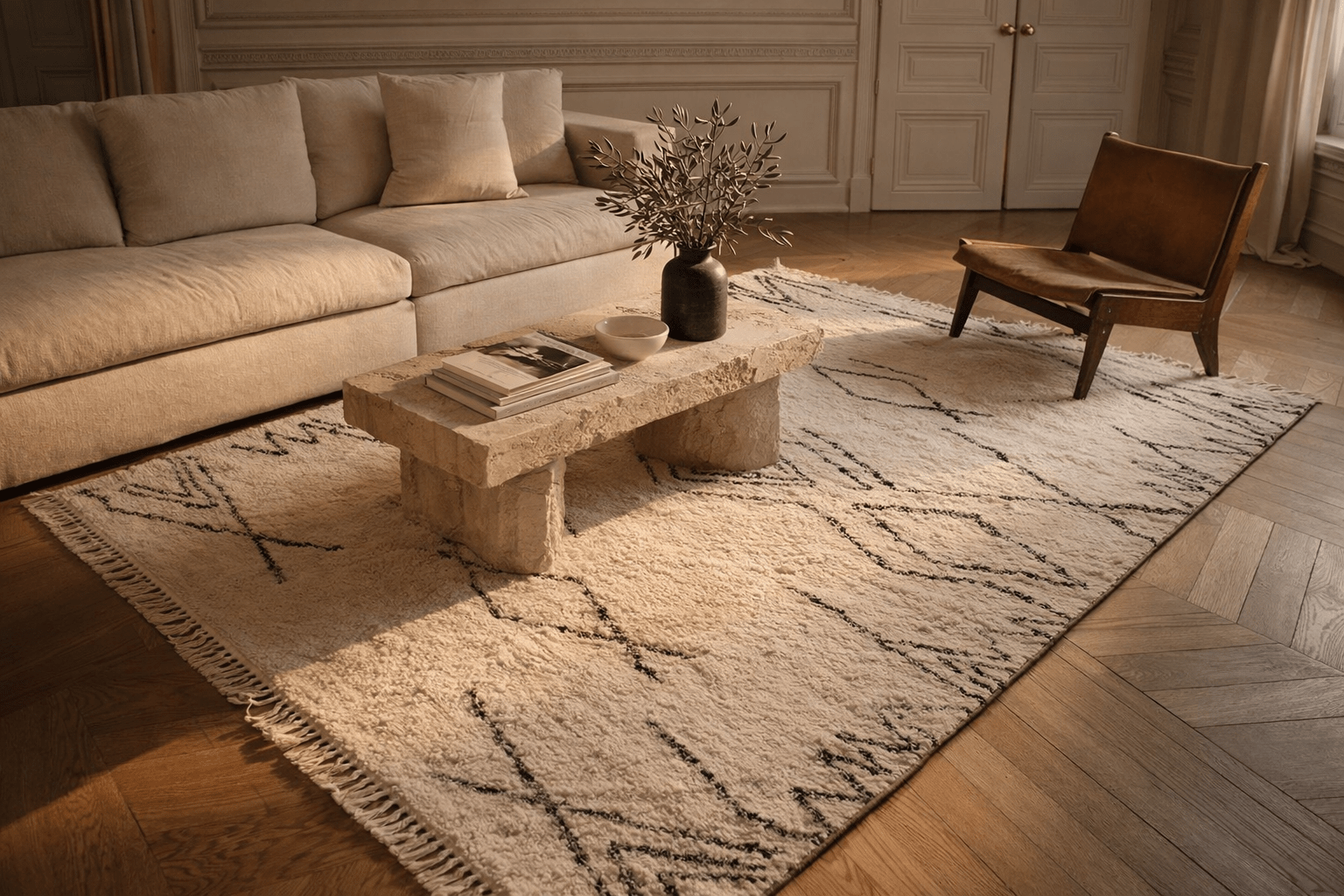 Crimble Ivory cotton rug