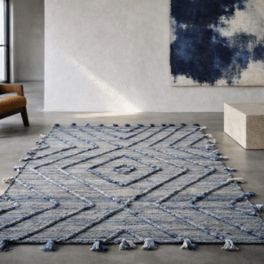 Tapis Worgan denim Bleu ivoire