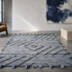 Tapis Worgan denim Bleu ivoire