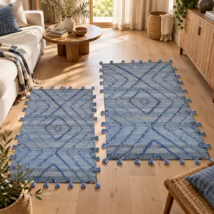 Worgan denim rug Blue/ivory