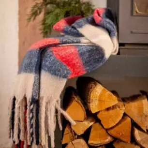 Isabel recycled tartan throw