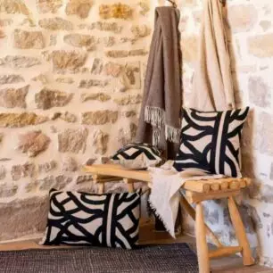Kissen Ezia mit Stickerei, Farbton « Schatten »