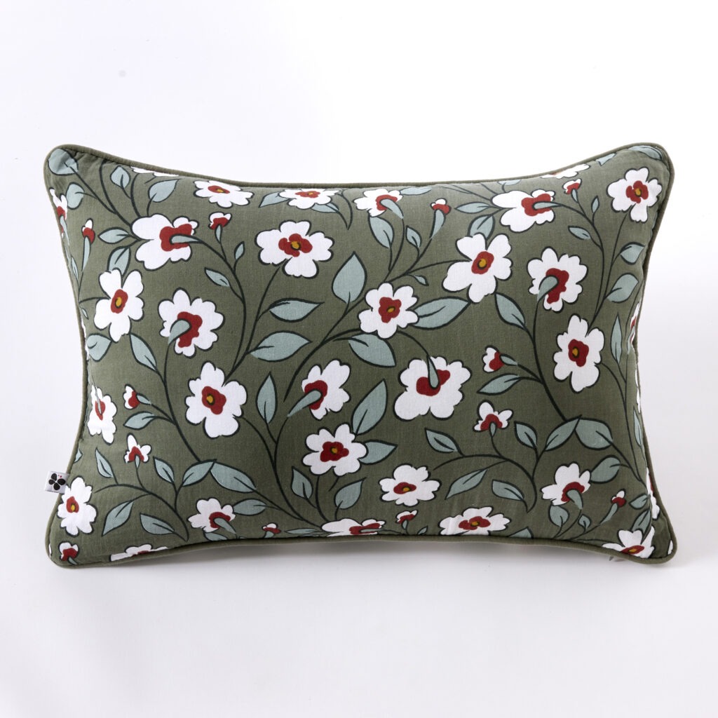 Coussin FLORA en double gaze de coton 40 × 60 cm