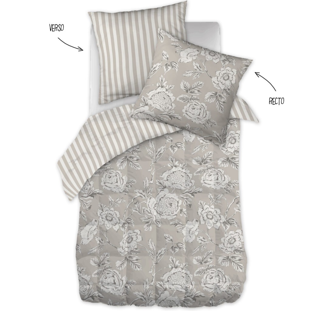Couette imprimée NORA 140 × 200 cm avec taie
