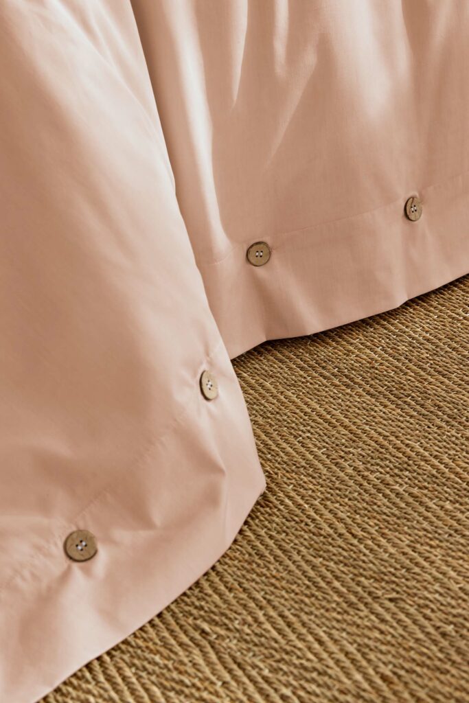 Housse de couette PERRINE - détail boutons coco Blush