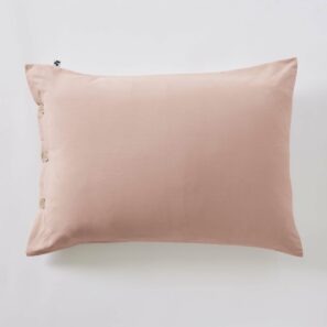 Taie d’oreiller rectangulaire PERRINE en percale, coloris « Blush »