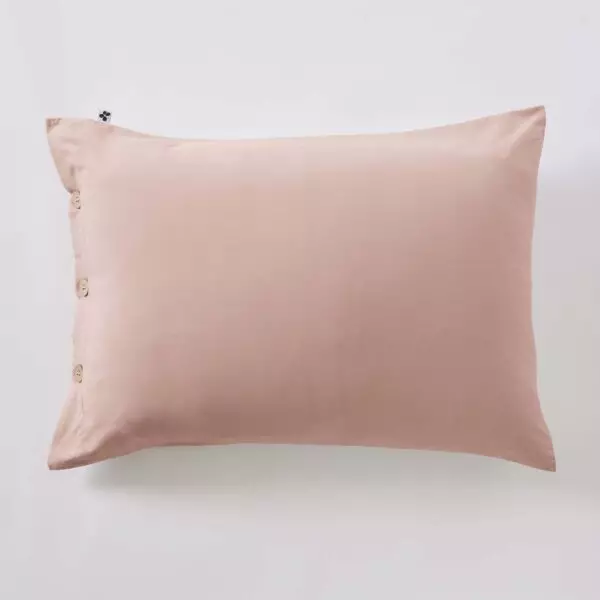 Funda de almohada rectangular PERRINE de percal, color «Blush»