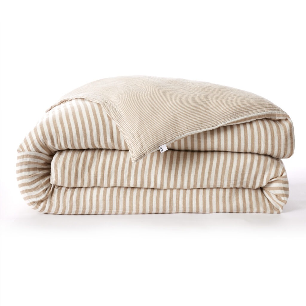 Housse de couette ROMIE en gaze de coton, coloris « ficelle »