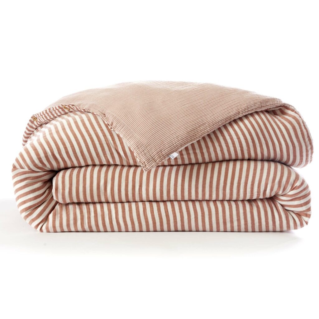 Housse de couette ROMIE en gaze de coton, coloris « abricot »