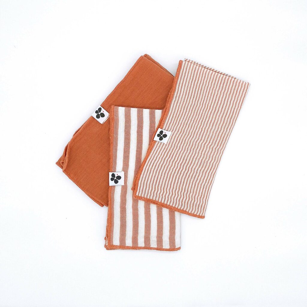 Lot de 3 serviettes ROMIE Abricot