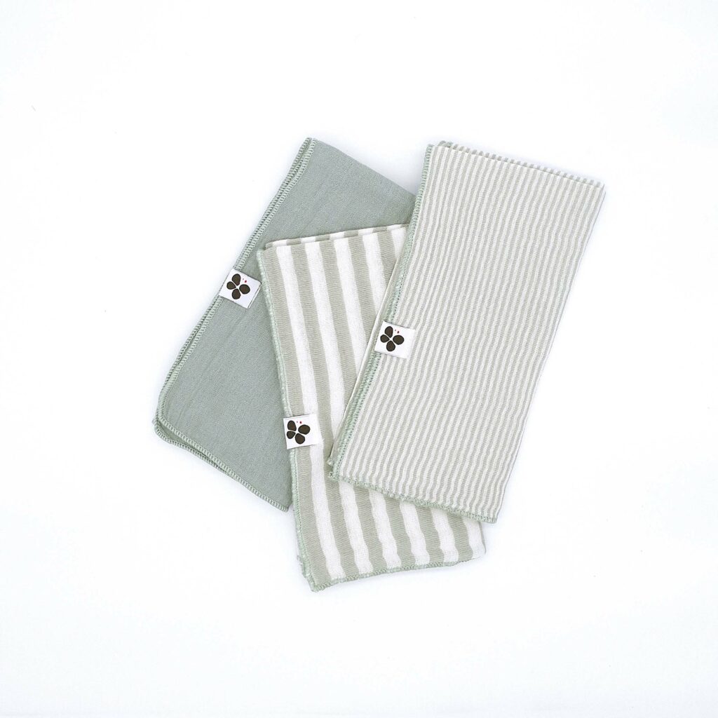 Lot de 3 serviettes ROMIE Eucalyptus