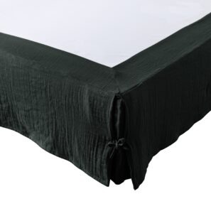 GAÏA cotton gauze bed valance in fir green