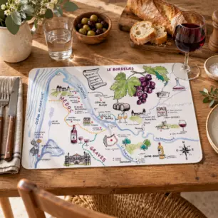 Bordeaux Vineyard Design Placemat, 45 x 30