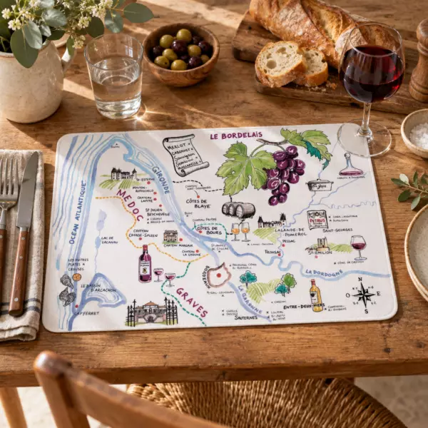 Tischset mit Motiv „Weinberg in Bordeaux“, 45 x 30