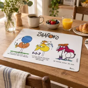 Shadoks placemat, 3 currencies, 30 x 45