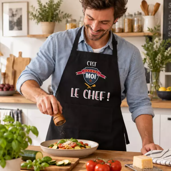 Le Chef Recyclé Black Kitchen Apron 72 x 90