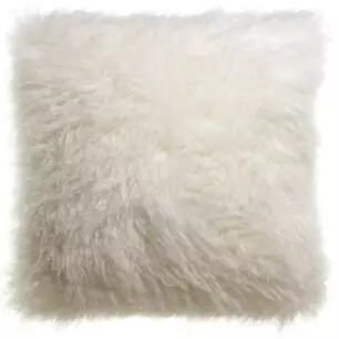 Coussin fausse fourrure BETANI Neige 45 x 45