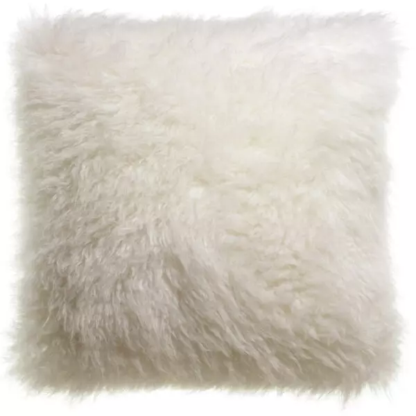 Coussin fausse fourrure BETANI Neige 45 x 45