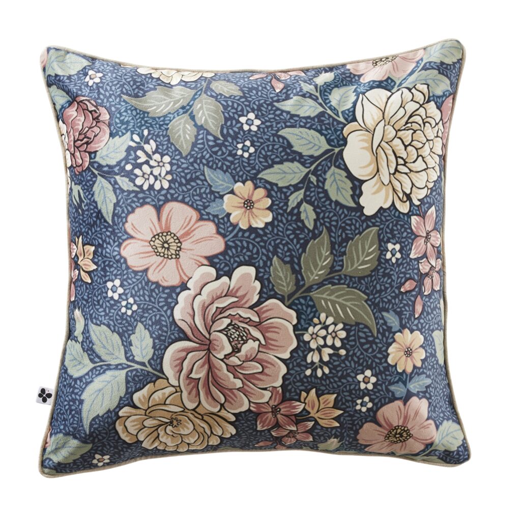Coussin AUGUSTINE en velours imprimé 50 × 50 cm