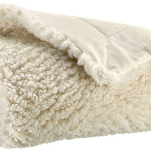 Maxi-Decke „Noam Neige“ 180 x 220 Produktansicht auf hellem Hintergrund