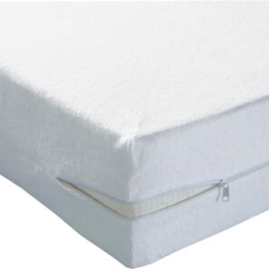 Coprimaterasso ELASTIC TO in cotone elasticizzato bianco, vista prodotto