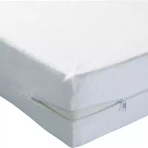 Housse de matelas ELASTIC TO blanche en coton extensible, vue du produit